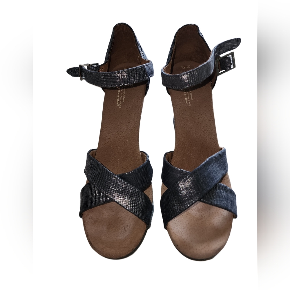 Tom- Chambray Denim Wedges (New)